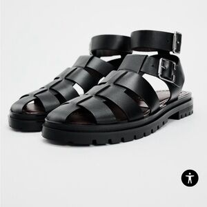 Zara Lug Sole Sandals NWT